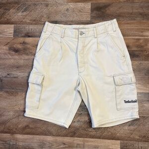 Timberland Men's Light Tan Button Fly Cargo Shorts